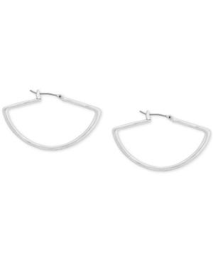 Lucky Brand Silver-tone Fan Hoop Earrings