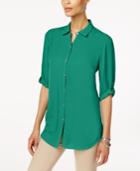 Jm Collection Long Crepe Shirt, Only At Macy's