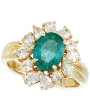 Rare Featuring Gemfields Certified Emerald (3/4 Ct. T.w.) And Diamond (1-1/8 Ct. T.w.) Ring In 14k Gold