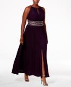 R & M Richards Plus Size Embellished-waist Dress