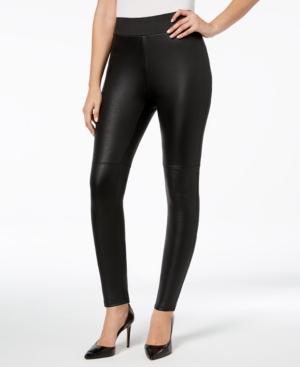 I.n.c. Pebble-texture Faux-leather Smoothing Leggings, Created For Macy's