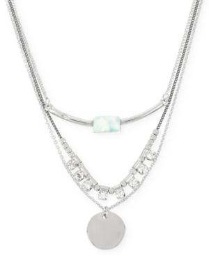 Kenneth Cole Silver-tone Crystal Necklace