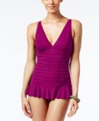 Profile By Gottex Origami V-neck Tummy Control Swimdress Women's Swimsuit