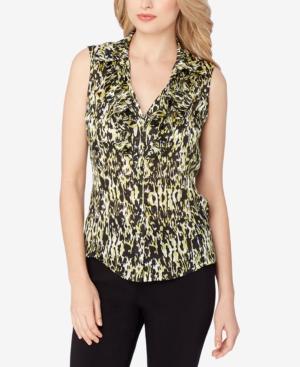 Tahari Asl Ruffled Satin Top