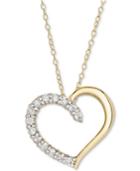 Diamond Heart Pendant Necklace (1/2 Ct. T.w.) In Sterling Silver, 16 Inches + 2 Inch Extender