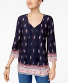 Style & Co Tasseled Peasant Top, Only At Macy's