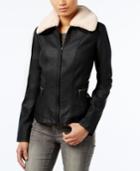 Collection B Faux-fur-trim Faux-leather Jacket