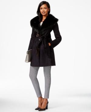 Ivanka Trump Faux-shearling Belted Coat