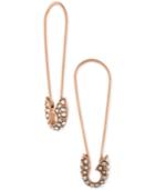 Rachel Rachel Roy Rose Gold-tone Pave Safety Pin Linear Drop Earrings