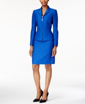 Tahari Asl Front-zip Peplum Skirt Suit
