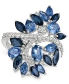 Le Vian Precious Collection Sapphire (4-3/8 Ct. T.w.) And Diamond (1/2 Ct. T.w.) Statement Ring In 14k White Gold, Created For Macy's