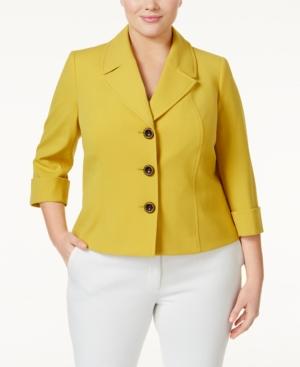 Tahari Asl Plus Size Three-button Blazer
