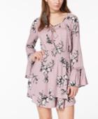 American Rag Juniors' Printed Crochet-trimmed Peasant Dress, Created For Macy's