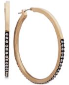 Dkny Two-tone Pave Hoop Earrings