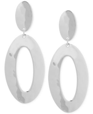 Robert Lee Morris Soho Silver-tone Oval Double Drop Earrings