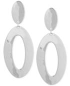 Robert Lee Morris Soho Silver-tone Oval Double Drop Earrings