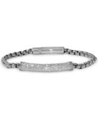 Men's Diamond Hammered Link Bracelet (1/10 Ct. T.w.) In Stainless Steel