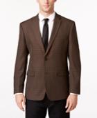 Tommy Hilfiger Men's Slim-fit Brown Check Sport Coat