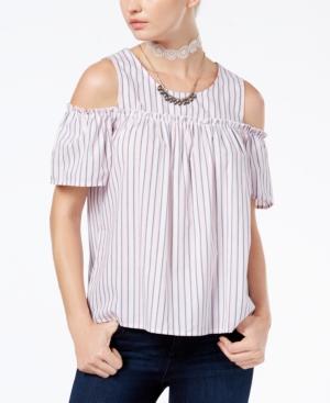 Ultra Flirt Juniors' Cotton Cold-shoulder Top
