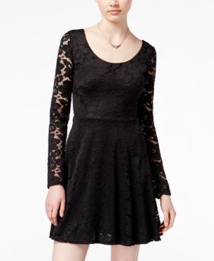 Joe & Elle Juniors' Corset-back Fit & Flare Dress