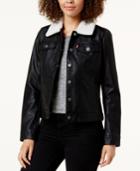 Levi's Sherpa-collar Faux-leather Trucker Jacket