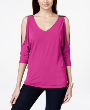 Inc International Concepts V-neck Cold-shoulder Top, Only At Macy's