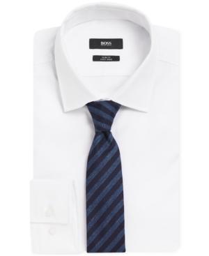 Boss Striped Silk/linen Tie