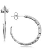 Giani Bernini Small Textured Hoop Earrings In Sterling Silver, Created For Macy's