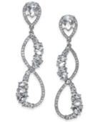I.n.c. Silver-tone Crystal Linear Drop Earrings, Created For Macy's