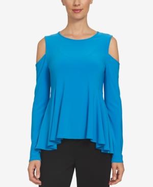 Cece Cold-shoulder Peplum Top