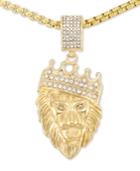 Legacy For Men By Simone I. Smith Crystal Lion King 24 Pendant Necklace In Yellow Ion-plated Stainless Steel