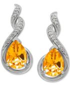 Citrine (1-9/10 Ct. T.w.) And Diamond Accent Drop Earrings In Sterling Silver