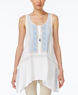 Karen Kane Sleeveless Embroidered Swing Top