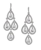 Carolee Earrings, Glass Stone Teardrop Chandelier