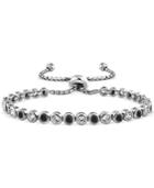 Giani Bernini Black And White Cubic Zirconia Slider Bracelet In Sterling Silver, Only At Macy's