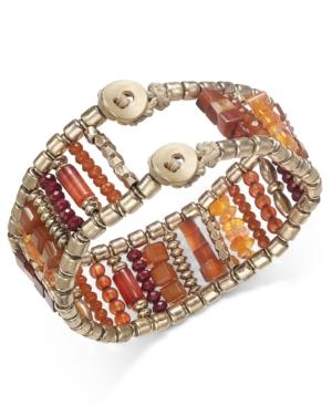 Inc International Concepts Gold-tone Green Beaded Bracelet, Only At Macy's