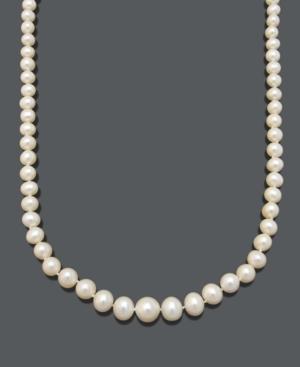 Belle De Mer Pearl Necklace, 18 14k Gold Aa Cultured Freshwater Pearl Graduated Strand (6-9.5mm)