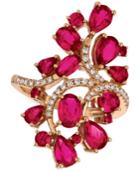 Le Vian Certified Passion Ruby (4-1/4 Ct. T.w.) & Diamond (1/5 Ct. T.w.) Ring In 14k Rose Gold