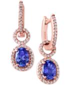 Tanzanite Royale By Effy Tanzanite (1-1/3 Ct. T.w.) And Diamond (1/3 Ct. T.w.) Drop Earrings In 14k Rose Gold, Created For Macy's