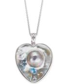 Mabe Blister Pearl (33 X 30mm) Heart 24 Pendant Necklace In Sterling Silver
