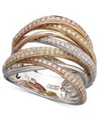 Trio By Effy Diamond Diamond Overlap (3/4 Ct. T.w.) In 14k White Gold And Rose Gold