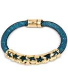Betsey Johnson Gold-tone Blue Crystal Mesh Filled Bracelet