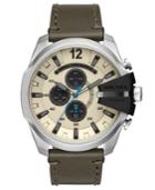 Diesel Men's Chronograph Mega Chief Olive Leather Strap Watch 51mm