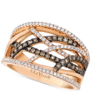 Le Vian Chocolatier Weave-style Ring (3/4 Ct. T.w.) In 14k Rose Gold