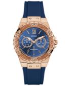 Guess Women's Blue Silicone Strap Watch 39mm