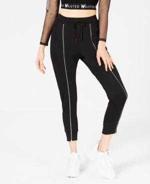 Waisted Juniors' Zipper-trim Jogger Pants