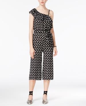 As U Wish Juniors' One-shoulder Gaucho Jumpsuit