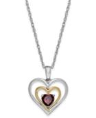 Garnet Heart Pendant Necklace In 14k Gold And Sterling Silver (5/8 Ct. T.w.)
