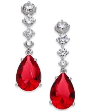 Danori Silver-tone Multi-crystal Teardrop Drop Earrings, Created For Macy's