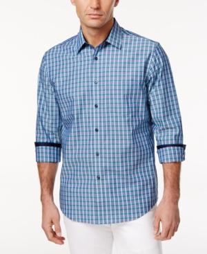 Tasso Elba Men's Sorrento Multicolor Grid-pattern Cotton Shirt, Only At Macy's